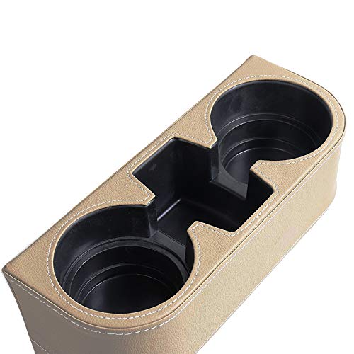 Car Seat Organizer Cup Drink Holders Multi Functional Gap Filler Storage Box Insert Organization Helps Reduce Distracted Driving&Holds Phone Mount Mug Bottle Cellphone (PUBD-Beige) - color: PUBD-Beige
