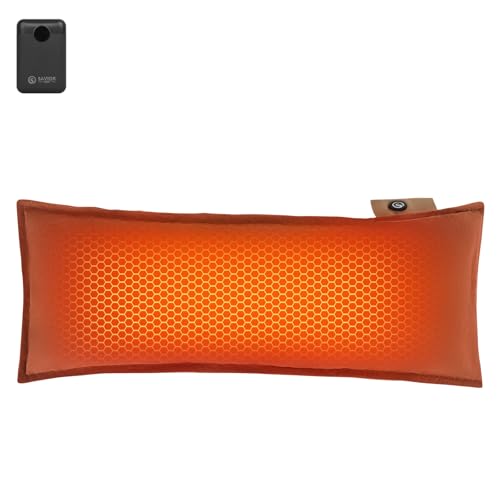 SAVIOR HEAT Heated Throw Pillow Lumbar Support Pillow with Battery Pack 10,000mAh 3 Heat Levels Rechargeable Electric Back Support for Office Chair Car Back Pain Relief Period Cramp Abdomen Neck Waist
