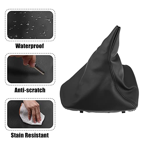 X AUTOHAUX Shift Boot Cover Gear Shift Knob Handbrake Gaiter Boot PU Leather for BMW E90 E91 E92 E93 3-Series 328i 335i for Manual Shifter