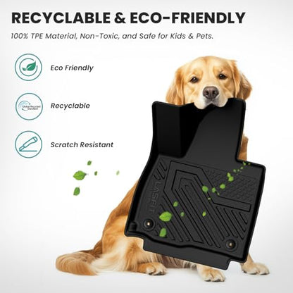LASFIT Floor Mats for Kia Telluride 2027 (Only Fit Gas, Not Fit Hybrid), All Weather TPE Custom Fit Floor Liners 1st & 2nd & 3rd Row Car Mats Accessories, Black - size: 3)For Kia Telluride | 2027