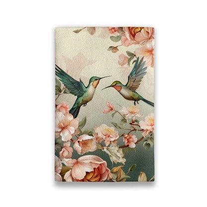 Fabric Purse Zipper Tissue Bag With Hummingbird Pattern - 5.2 x 3.2 Inch Washable Holder for Pocket Tissues, Coins, Cards - Travel Packs for Car, Office, Home - color: Hummingbird