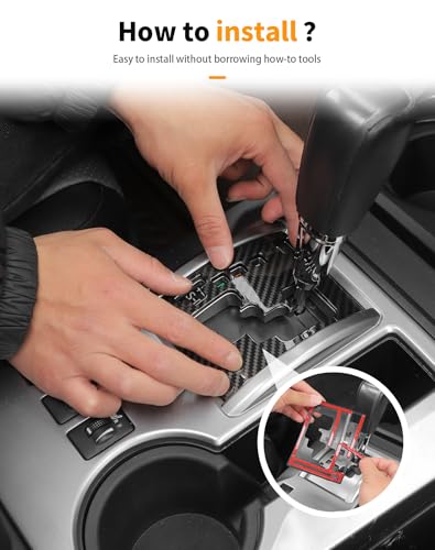 Hoolcar for Toyota 4Runner 2010-2024 LHD Center Gear Shift Panel Cover Trim Interior Accessories,Carbon Fiber - color: Carbon Fiber