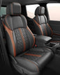 Custom Seat Covers for Tacoma 4th Gen 2024 2025 2026 Double Cab SR5/TRD Sport/TRD Off-Road/SR Full Set with Console Covers, Waterproof Leather Back and Front Seat Protectors Black Brown