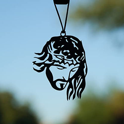 Rear View Mirror Accessories - Car Mirror Hanging Accessories - Car Pendant, Car Charms Ornament - Swinging Ornaments Cars Accessory for Men and Women Hanger - Black (Jesus Cross Siluette) - style: Jesus Cross Siluette