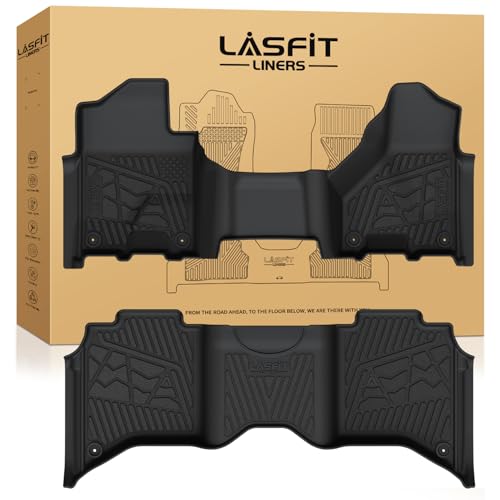 LASFIT Floor Mats 2019-2025 2026 for Ram 2500/3500 Crew Cab Bench Seat, Not for Bucket Seat or Model with PTO KIT or 4X4 Shifter, All Weather TPE Custom Fit Car Mats Floor Liners 1st & 2nd Row, Black - style: 3) 2500/3500 | 2019-2026 | Crew Cab Bench Seat