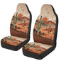 Desert Cactus Car Front Seat Covers Arizona State Car Seat Covers Full Set of 2 Stretch Polyester Fabric Cover Automotive Interior Seats Covers for Most Cars SUV Sedans - color: Desert Cactus