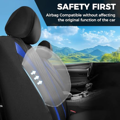 Seat Covers, Car Seat Covers Full Set, Waterproof Leather Car Seat Protector, Front and Rear Seat Covers for Cars, Automotive Seat Covers Universal Fit for Most Cars SUV Truck