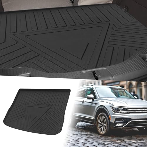 Flat Face Cargo Liner Rear Trunk Mat Trunk Cargo Luggage Boot Tray Mat Stripes and Triangles Pattern for Volkswagen Tiguan 2009-2017 Anti-Slip