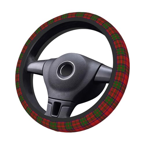Thickened Elastic Steering Wheel Cover, Grant Tartan red Green Plaid Ultra, Soft, Breathable, Fit for Cars, SUVs, Trucks, Stylish Comfortable Grip - color: Grant Tartan Red Green Plaid