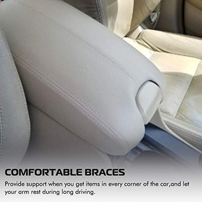 A ABIGAIL Center Console Armrest Cover Repacement Compatible with 2008 2009 2010 2011 2012 Honda Accord Auto Leather Suture Console Lid Cover Replacement (Gray) - color: Gray
