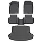GINOWY-Floor Mats & Cargo Liner for Honda Civic Hybrid Sedan 2025 2026, TPE All Weather Civic Car Floor Mats, Non-Slip Trunk Mat Civic Floor Liners Accessories Black - style: 14) for Honda Civic Hybrid Sedan 2025-2026 Full Set