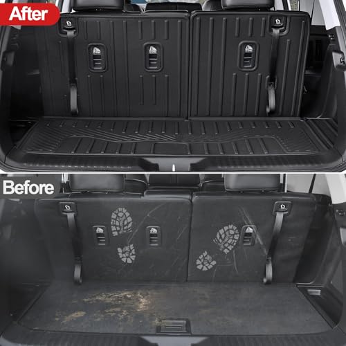 Cargo Mat for Honda Pilot 2023-2025 2026, All Weather TPE Cargo Liner with Backrest Mat Interior Protection for Honda Pilot TrailSport Touring Elite EXL Black Edition Accessories - size: for 2023-2026 Honda Pilot Cargo Mats