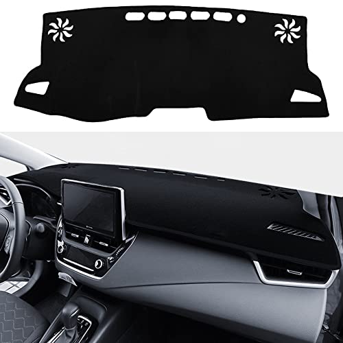 Dashboard Cover Dash Cover Mat Pad Carpet Custom Fit for Corolla 2019 2020 2021 2022 2023 2024 2025 2026 Accessories Anti-Skid Center Console Protector Cover Mat(Black Edge) - color: Black Edge, size: For Toyota Corolla 2019-2026