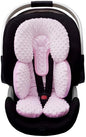 Pro Goleem Infant Car Seat Head Neck Body Support, Ultra-Soft Minky and Microfiber Newborn Car Seat Insert, Perfect for Car Seat, Stroller, 2-in-1 Reversible, Girls, Pink - color: Pink