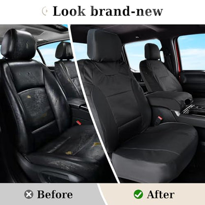 Coverado Front Seat Covers, Waterproof Oxford Seat Protector for Car Seat Cushions for Kids & Dogs, Compatible with 2015-2026 Ford F150 & 2017-2026 Ford F250 F350 F450 (Black, 2PCS)