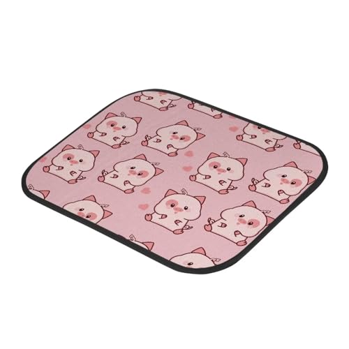 Anime Pig Love Pink Automotive Floor Mats Front and Rear Car Mat Carpet Set 4 Pcs Fit for SUV,Vans,sedans,Trucks - color: Anime Pig Love Pink