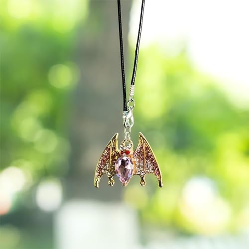 New Bat Aromatherapy Car Decoration Clip Car Air Vent Decorative Fragrance Bat Rearview Mirror Pendant Holidays And Festivals Pendant (Gold Bat & Gold Bat Pendant) - size: Gold Bat & Gold Bat Pendant