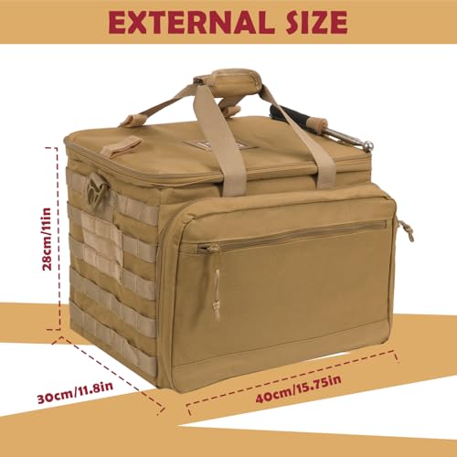 SCAVATA Patrol Bag Law Enforcement, Police Gear Car Front Seat Vehicle Organizer Bags with MOLLE System (Khaki) - color: Khaki