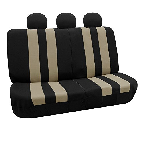 FH Group Striking Striped Car Seat Covers - Universal Fit, Washable Seat Covers for Cars, SUVs, Vans, Sedans, Beige, Rear Set - color: Beige, size: Rear Set