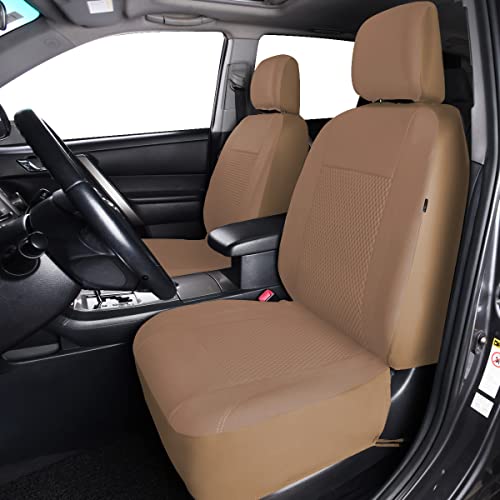 Flying Banner car seat Covers Full Set Velvet Cubic Press Massage Breathable Rear Bench Split Black Gray Beige tan 40/60 50/50 60/40 (Full Set - Low Back, Dark Beige) - color: Dark Beige