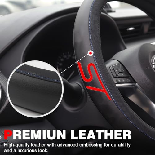 Leather Steering Wheel Cover for Ford Explorer ST 2020-2026