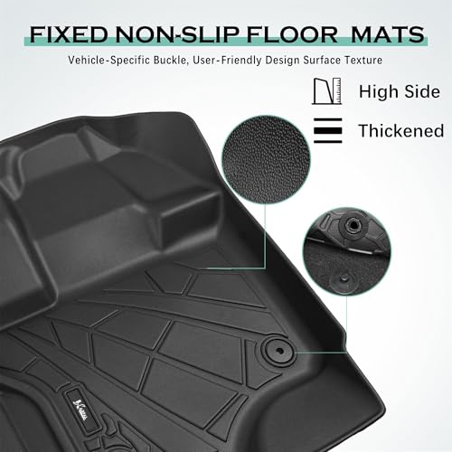 KARPAL Floor Mats for 2015-2025 2026 Ford F-150 SuperCrew (Includes 2022-2026 Lightning), Custom Fit TPE All Weather Ford F150 Accessories 1st & 2nd Row Floor Liner - style: 2015-2026 | For Ford F-150 SuperCrew | 1st & 2nd Row