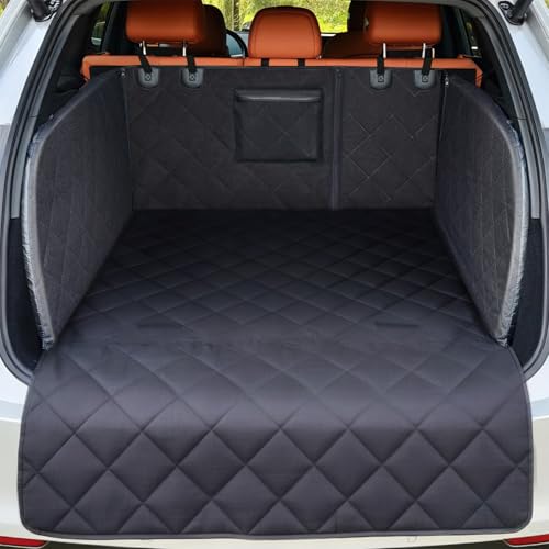 SUV Cargo Liner for Dogs, Full Coverage Non-Slip Cargo Cover with Cushioned Sides to Protect Your Dog, Waterproof & Durable, Machine Washable Trunk Protector Mat (M, Black) - size: M