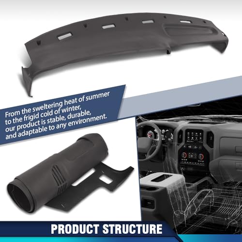 PIT66 TPE Dash Cover Dashboard Panel, Compatible with Dodge Ram 1500 2500 3500 Truck 1994-1997 Brown - size: 1994-1997 Dodge Ram (Brown)