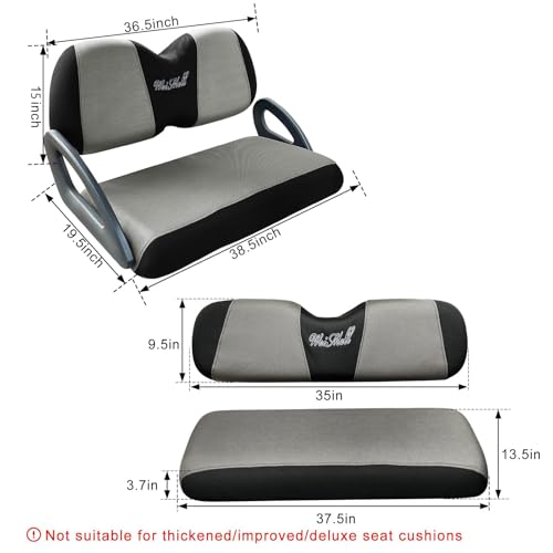 Golf Cart Seat Covers Front & Rear Set for Club Car Precedent | Also Fits Club Car Tempo & Yamaha G29 | Breathable Mesh | Cool & Sweat-Proof | Machine Washable | Easy to Install, Black&Grey - color: Grey & Black, size: Rear + Front Seat Precedent TEMPO YA