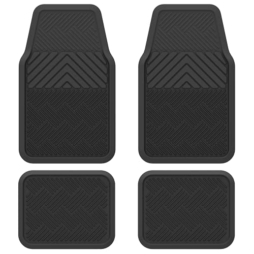 ClimaTex Heavy Duty Car, Truck, Van, and SUV Automobile Floor Mats for Floor Protection, Weatherproof Deep Channel No-Slip Front and Back Seat Floor Mats, 4 Piece Set, Black - color: Black, style: 4-Piece Set