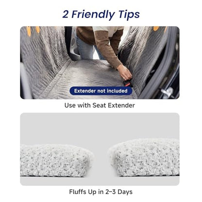 3.5" Thick Deluxe Plush Dog Bed Mat for Car, Comfy Dog Seat Cover, Pet Bed & Seat Cover Protector, Washable & Anti-Slip Travel Pet Mat, Fit for Backseat Extenders of Cars Trucks SUVs, 54" x 25”