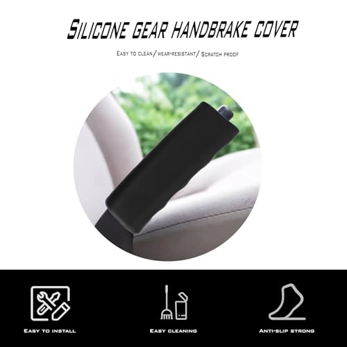 1 Pcs Car Handbrake Cover, Car Silicone Handle Sleeve, Brake Grip Sleeve Protector, Car Handbrake Protector, Suitable For Most Vehicle - color: Black