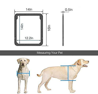 LESTP Pet Door - Automatic Lock Dog & Cat Screen Protector for Sliding Doors (Large) - size: Large