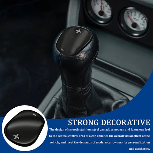 Auto Gear Shift Knob Cover Sticker, Stainless Steel Car Center Control Gear Lever Cover, Car Self-adhesive Sticker Accessories for Chevy Equinox 2018-2020 Chevy Cruze (Black Titanium Brushed) - color: Black Titanium Brushed