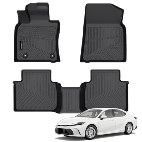 Auxko All Weather Floor Mats for 2024-2018 Toyota Camry (FWD Only,Not Hybrid or AWD) TPE Rubber Liners Accessoires All Season Guard Odorless Anti-Slip - size: camry fwd|2018-2024|floor mats