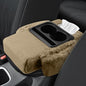 wuyaoyao Car Center Console Armrest Pillow, 13.78"×7.87"×2.76" Soft Plush Arm Rest Cover for Cars, 5-in-1 Warm Fluffy Auto Armrest Cushion Pad w/Pocket, Tissue Box, Cup Holder (Yellow) - color: Yellow