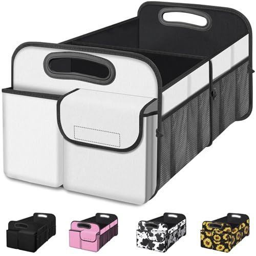 Car Trunk Organizer, Car Storage Organizer with Large Capacity Waterproof Collapsible Trunk Organizer for Car Suv/Jeep/Sedan (Beige, Standard) - color: Beige, size: Standard