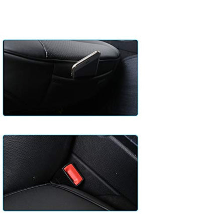 Luxury PU Leather Car Seat Cover Protector Front, Bottom Single Seat Cover-Compatible with 90% Vehicles (Width 20.8 ×deep 21×Thick 0.2 inch) (Black) - color: Black