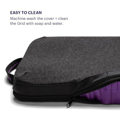 Purple Double Seat Cushion | Pressure Reducing Grid Designed for Ultimate Comfort | Designed for Office Chairs | Made in The USA - size: Double