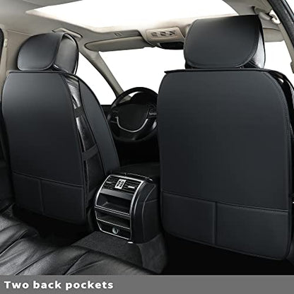 Car Seat Covers Front Pair,Universal Fit for Most Cars,SUV,Sedans and Pick-up Trucks,Automotive Faux Leather Vehicle Cushion Covers(Front Pair,Black) - color: Black, size: Front Pair