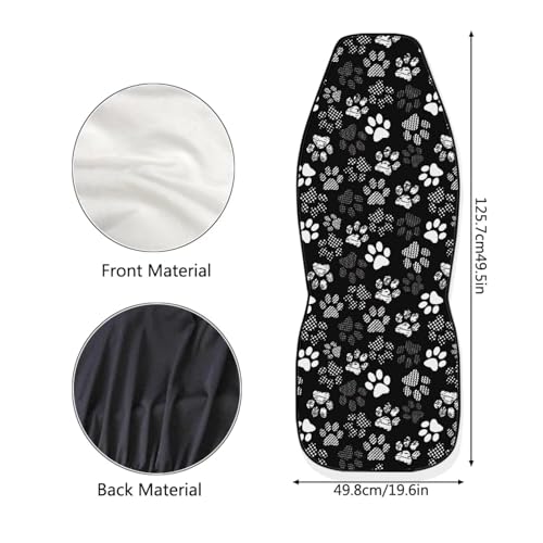 Dreaweet White Dog Paw Car Seat Covers Front Seats Women Cute Car Accessories for Girly Universal Car Seat Cover Soft Front Seat Covers for Cars SUV Trucks Van - color: White Dog Paw