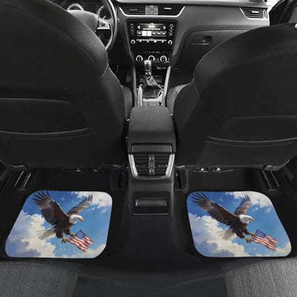 Eagle Print 4pcs Set Car Front & Back Seats Foot Mats Automobile Durable Floor Carpets for Women Men - color: Eagle