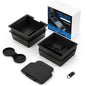 Center Console Organizer Tray for Tesla Model Y Juniper 2025-2026 & Model 3 Highland 2024-2026 - Tesla Accessories Storage Double Layer Tray Silicone Non-Slip Surface, Cup Holder & Camera Cover