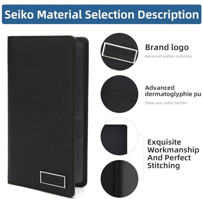 Premium Car Registration & Insurance Card Holder with Magnetic Closure & Clear Pockets, Glove Box Organizer for Documents, Driver's License (Reticulated black) - color: Reticulated black