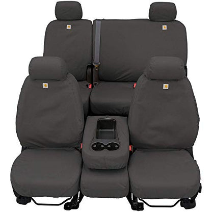Covercraft Carhartt SeatSaver Custom Seat Covers | Fits 2015-2022 Chevrolet Colorado, 2015-2022 GMC Canyon | 1st Row Bucket Seats, Duck Weave Gravel - color: Duck Weave Gravel