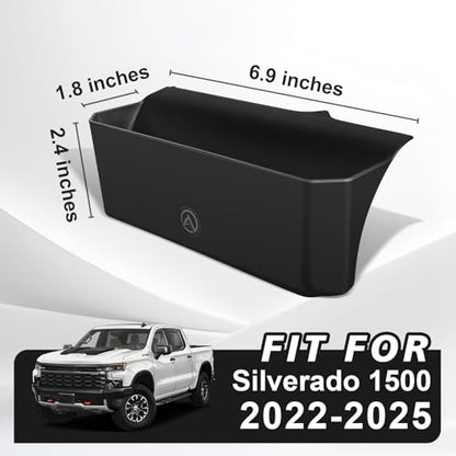 Center Console Side Organizer Compatible with 2022-2025 2026 Chevy Silverado 1500 & GMC Sierra 1500 Accessories Middle Console Shifter Storage Box Left & Right Phone Pocket with Anti-Slip Mats - size: 2022+ Silverado 1500 Side Organizer (Bucket Seat)