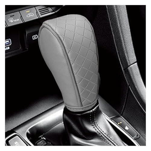Car Leather Gear Shift Cover, Anti-Slip Breathable Gear Stick Shift Knob Cover, Waterproof Shifter Lever Protector, Universal Car Interior Decorative Accessory for Cars Trucks SUVs (Gray) - color: Gray