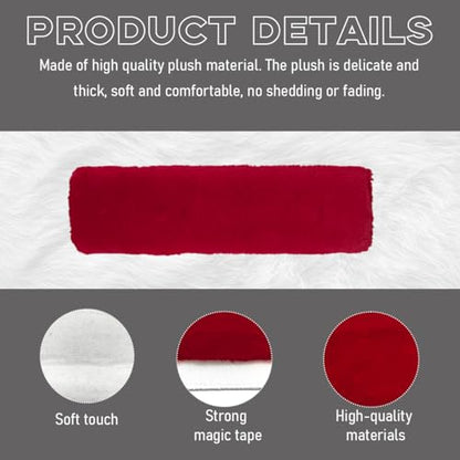 2 PCS Seat Belt Shoulder Pads, Soft Fluffy Plush Seat Belt Shoulder Strap Covers, Comfy Warm Seat Belt Strap Cover Shoulder Cushion for Adult Children, Car Accessories (Wine Red) - color: Wine Red