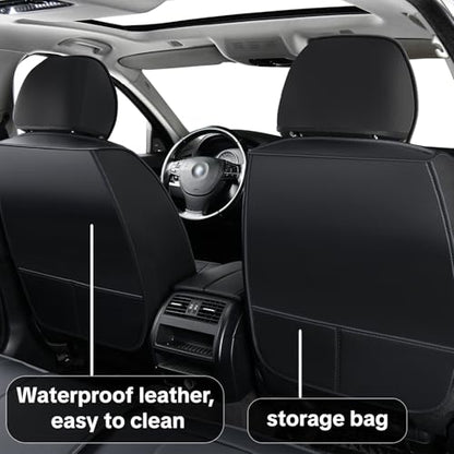 for Nissan Rogue 2008-2026 Car Seat Covers, Black Car Seat Covers, Waterproof Leather, Full Set of 5 Seats, Easy to Clean and Install, Wear Resistance, Protect and Upgrade Seats - color: Lite_Black