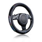 Flying Banner car Steering Wheel Cover Gel Massage Velvet Cool Warm Universal Size 15 inches SUV Truck Anti Slip Odorless Summer Winter (Black Muti-Volor Faux Leather, Gel Massage)